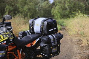 Hurricane 60L Dry Duffle Bag on fully loaded KTM